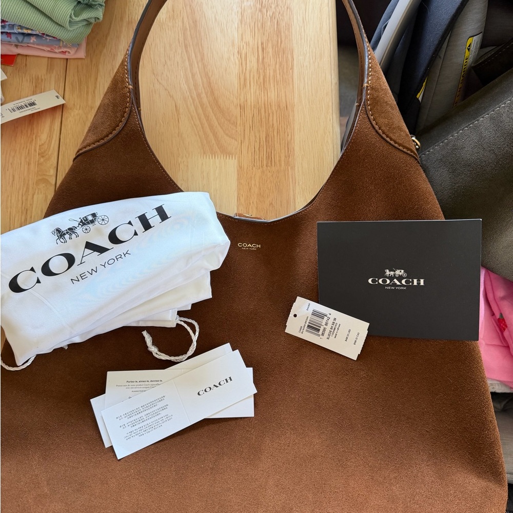 NWOT Coach warm brown Suede Brooklyn 39 - Picture 2 of 4